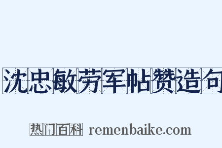 沈忠敏劳军帖赞造句是什么意思的图片